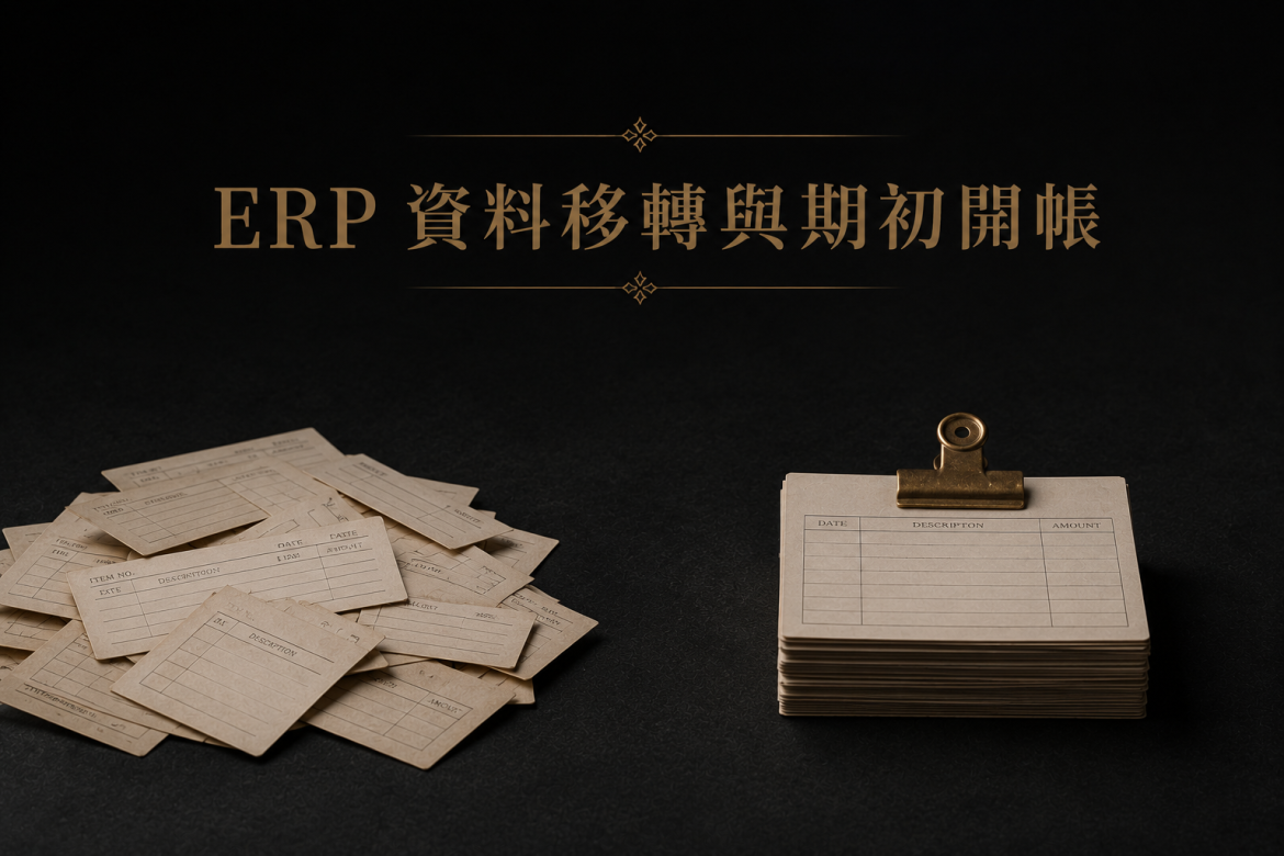 ERP 資料移轉與期初開帳：舊帳怎麼搬、搬到多乾淨才能上線